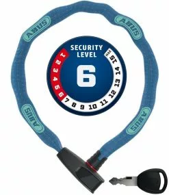 ABUS Catena 6806K/85 ...bitte Farbe Wählen -Fahrradzubehör Verkäufe Abus Kettenschloss Catena 6806 K 85B neon blue blau Securitylevel 6 4003318902895