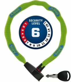 ABUS Catena 6806K/85 ...bitte Farbe Wählen -Fahrradzubehör Verkäufe Abus Kettenschloss Catena 6806 K 85B neon green gruen Securitylevel 6 4003318902901