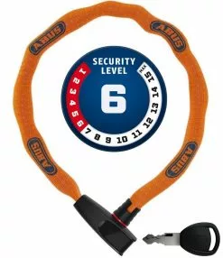 ABUS Catena 6806K/85 ...bitte Farbe Wählen -Fahrradzubehör Verkäufe Abus Kettenschloss Catena 6806 K 85B neon orange Securitylevel 6 4003318902918