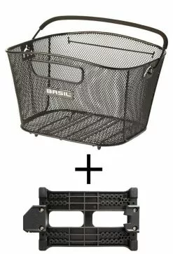 Basil Bold-M Quer Engmaschig Schwarz Mit I-Rack-2 Adapter