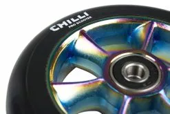 Chilli Pro Scooter Ersatzrolle Wheel Turbo 110mm Black PU / Rainbow Core -Fahrradzubehör Verkäufe C 1034 RBb