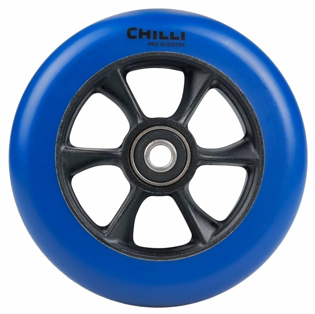 Chilli Pro Scooter Ersatzrolle Wheel Turbo 110mm Blue PU / Black Core 1 Chilli Pro Scooter Ersatzrolle Wheel Turbo 110mm Blue PU / Black Core