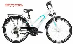 Pegasus Avanti 2018 21-Gang -Fahrradzubehör Verkäufe Pegasus Avanti 2018 26 Zoll Damen Trapez weiss petrol tuerkis 576 74238