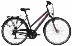 Pegasus Piazza 2018 21-Gang -Fahrradzubehör Verkäufe Pegasus Piazza 2018 21 Gang Damen Trapez grau matt neon pink 586 00445